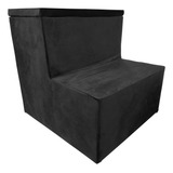 Escada Pet Cão C/ Baú Gato Em Suede Preto Antiderrapante 