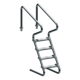 Escada Piscina Inox Confort 2' 4 Degraus Duplos Em Aço Inox