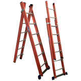 Escada Tesoura Extensiva Fibra De Vidro 4,4 Mt 8x14 Wbertolo