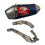 Escapamento Belparts Crf250 F Bhp Inox Azul Escape Completo