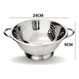Escorredor De Macarrão Massa Aço Inox Utensílios De Cozinha
