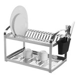 Escorredor Inox 20 Pratos Montado Com Porta Talher 