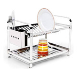 Escorredor Louça Inox 16 Pratos Com Porta Talher Mak-inox