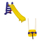 Escorregador Infantil 3 Degraus + Balanço Infantil / Bebê