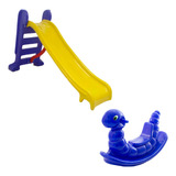 Escorregador Infantil 3 Degraus + Gangorra Balanço Nhoca