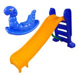 Escorregador Infantil 3 Degraus + Gangorra Balanço Nhoca