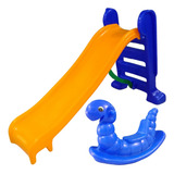 Escorregador Infantil 3 Degraus + Gangorra Balanço Nhoca
