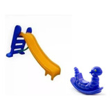 Escorregador Infantil 3 Degraus + Gangorra Balanço Nhoca