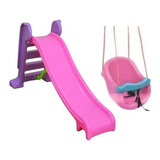 Escorregador Infantil Medio 3 Degraus +balanço Bebê Infantil