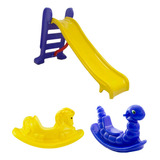 Escorregador Infantil Médio + Gangorra Cavalinho + Nhoca
