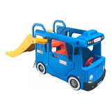 Escorregador Infantil Playground Ônibus 2 Em 1 Mini Golfe