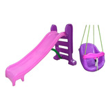 Escorregador Médio 3 Degraus + Balanço Infantil / Bebê