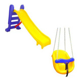 Escorregador Medio 3 Degraus Top + Balanço Infantil 