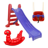 Escorregador Medio + Balanço Infantil + Nhoca - Novo