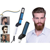 Escova Alisadora Para Barba Cabelo Pente Prancha Masculina