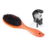 Escova Cabelo Barba Cerdas Naturais Macias Javali Anti Frizz