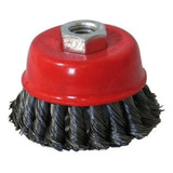 Escova De Aço Copo Trançada 4 Pol 100mm Aço Carbono Mister