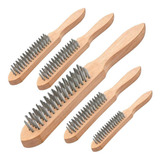 Escova De Aço Manual Cabo 3 Filas Kit 5 Peças Toolsworld