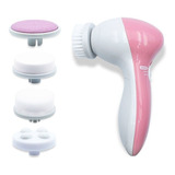 Escova De Limpeza Facial E Massageadora Beauty Care 5 Em 1 Cor Rosa