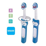 Escova Dental Cabo Curto Baby's Brush 2 Unid. Azul Mam 6m+