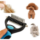 Escova Desembolador Rake Subpelos Pet Caes Gatos Cachorro P Cor Azul