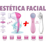 Escova Facial 5x1 Rosto + Aparelho Ultra-som Íon Portátil