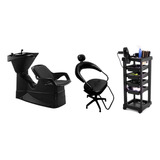 Escova Kit Cadeira Futurama+lavatorio Grande+carrinho Preto