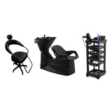 Escova Kit Cadeira Profissional+lavatorio Champ+carrinho