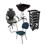 Escova Kit Lavatório + Cadeira Barbeiro + Carrinho +cadeira