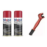 Escova Limpa Corrente + 2 Mobil Super Moto Lubrificante