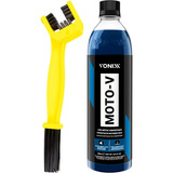 Escova Limpa Corrente Moto Detailer + Moto-v 500ml Vonixx 