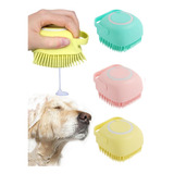 Escova Para Dar Banho Em Pet Massageadora C/ Porta Shampoo