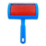 Escova Pet Rasqueadeira Pet Tira Pelos Pra Cachorro E Gatos Cor Azul/vermelha