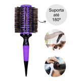 Escova Profissional Térmica Cabelo 43mm Cerdas Mistas 180g Cor Roxo