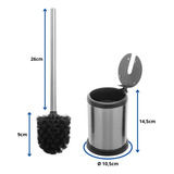Escova Sanitaria Banheiro Aço Inox Vassoura Limpeza Vaso Sanitario Privada