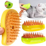 Escova Vapor Tira Pelo Pet Recarregável Usb Cão Gato Cor Amarelo