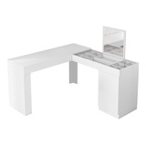 Escrivaninha Com Penteadeira Camarim Em L Star White Encanto