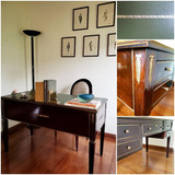 Escrivaninha Francesa Luis Xv Bureau Cadeira 125x60x79cm