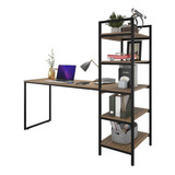 Escrivaninha Home Office C/ Prateleira Mesa Industrial Ferro