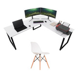 Escrivaninha Industrial Home Office C/ Cadeira
