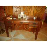 Escrivaninha Madeira Nobre Designer De Rustica Antiga