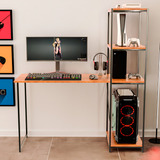 Escrivaninha Mesa Office Estudo Trabalho Escritorio Estilo Industrial Cor Preto/canela Lilys Home