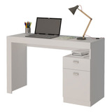 Escrivaninha Para Escritorio Branco 1 Porta 1 Gaveta