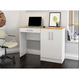 Escrivaninha Patrimar Móveis Mesa De Computador Space Madeira De 1200mm X 815mm X 410mm Branco/cinamomo