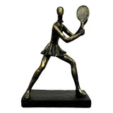Escultura Beach Tennis Silhueta Feminina Backhand Decoração
