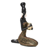 Escultura Decorativa Africana Sentada 24cm