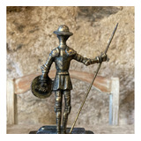 Escultura Dom Quixote Style Bronze Base De Granito.