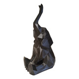 Escultura Estátua Elefante Facetado 15cm Decoração