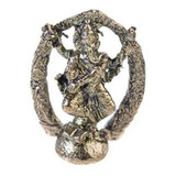 Escultura Ganesh No Portal 3 Cm Dourado Em Metal