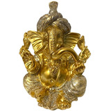 Escultura Ganesha Dourado Estatua Ganesha Estatueta Casa